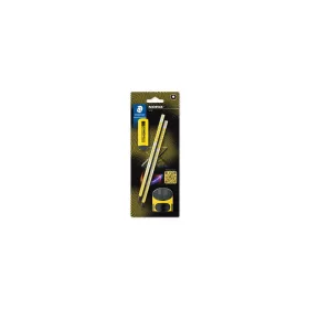   Grafitceruza készlet, hegyezővel, radírral, HB, STAEDTLER "Norix® 181", sárga