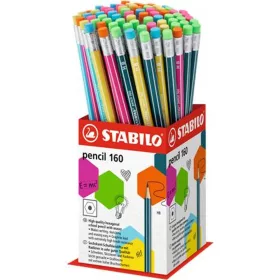   Grafitceruza radírral display, HB, hatszögletű, STABILO "Pencil 160" - 72db