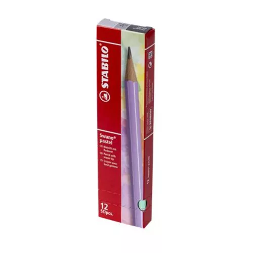 Grafitceruza radírral, HB, hatszögletű, STABILO "Swano Pastel", zöld