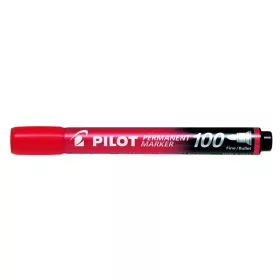   Alkoholos marker, 1 mm, kúpos, PILOT "Permanent Marker 100", piros