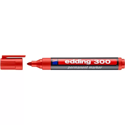 Alkoholos marker, 1,5-3 mm, kúpos, EDDING "300", piros