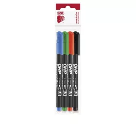   Alkoholos marker készlet, OHP, 2-3 mm, B, ICO, 4 különböző szín