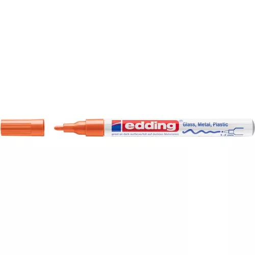 Lakkmarker, 1-2 mm, EDDING "751", narancssárga