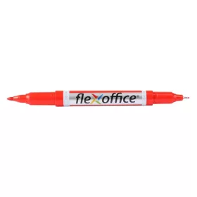   Alkoholos marker, 0,4/1,0 mm, kúpos, kétvégű, FLEXOFFICE "PM01", piros