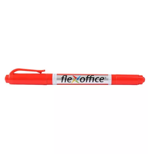 Alkoholos marker, 0,4/1,0 mm, kúpos, kétvégű, FLEXOFFICE "PM01", piros