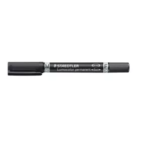   Alkoholos marker, 0,6/1,5 mm, kúpos, kétvégű, STAEDTLER "Lumocolor® duo 348", fekete