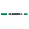 Alkoholos marker, 0,6/1,5 mm, kúpos, kétvégű, STAEDTLER "Lumocolor® duo 348", zöld