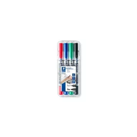   Alkoholos marker készlet, 0,6/1,5 mm, kúpos, kétvégű, STAEDTLER "Lumocolor® duo 348", 4 különböző szín