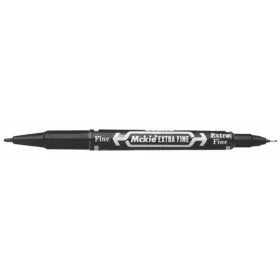   Alkoholos marker, 0,5/1,0 mm, kétvégű, ZEBRA "Mckie Extra Fine", fekete