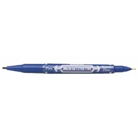   Alkoholos marker, 0,5/1,0 mm, kétvégű, ZEBRA "Mckie Extra Fine", kék