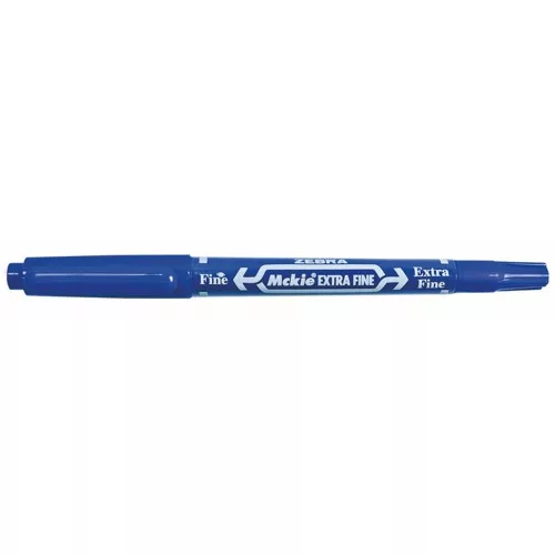 Alkoholos marker, 0,5/1,0 mm, kétvégű, ZEBRA "Mckie Extra Fine", kék