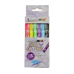   Filctoll készlet, 1-2 mm, metál arany, WEDO, 6 különböző színű kontúrral