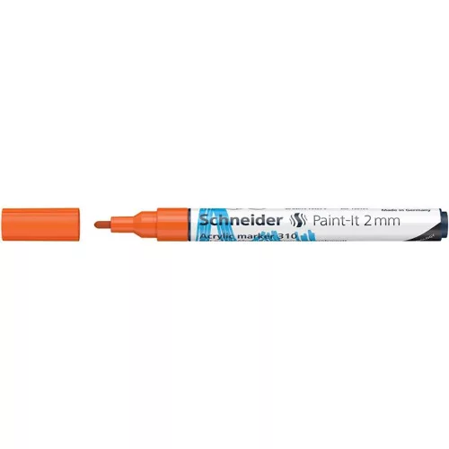 Dekormarker, akril, 2 mm, SCHNEIDER "Paint-It 310", narancssárga