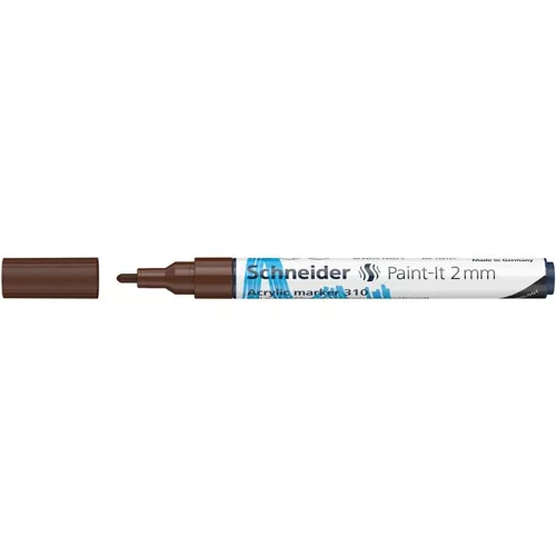 Dekormarker, akril, 2 mm, SCHNEIDER "Paint-It 310", barna