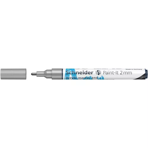 Dekormarker, akril, 2 mm, SCHNEIDER "Paint-It 310", ezüst