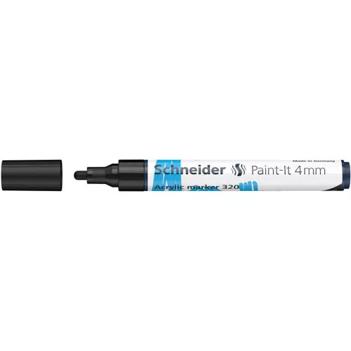 Dekormarker, akril, 4 mm, SCHNEIDER "Paint-It 320", fekete