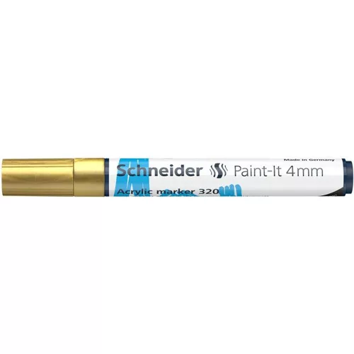 Dekormarker, akril, 4 mm, SCHNEIDER "Paint-It 320", arany