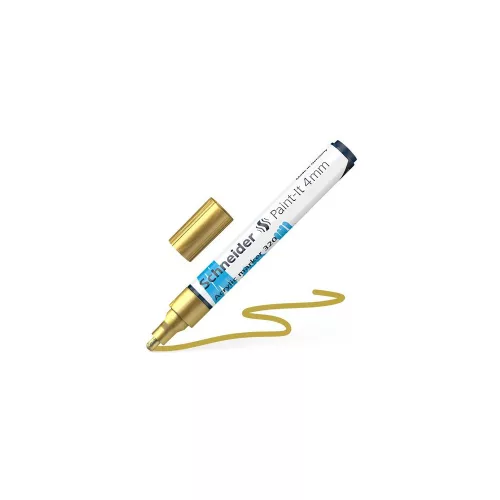 Dekormarker, akril, 4 mm, SCHNEIDER "Paint-It 320", arany
