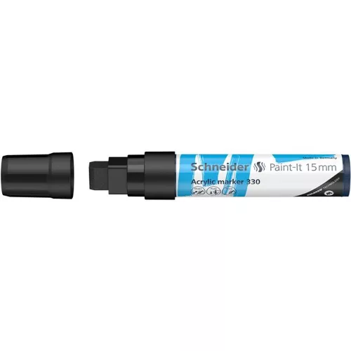 Dekormarker, akril, 15 mm, SCHNEIDER "Paint-It 330", fekete