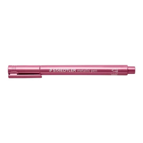 Dekormarker, 1-2 mm, kúpos, STAEDTLER "8323", metálpiros