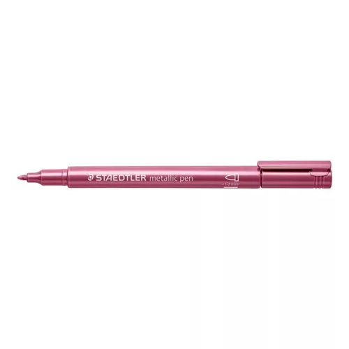 Dekormarker, 1-2 mm, kúpos, STAEDTLER "8323", metálpiros