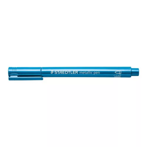 Dekormarker, 1-2 mm, kúpos, STAEDTLER "8323", metálkék