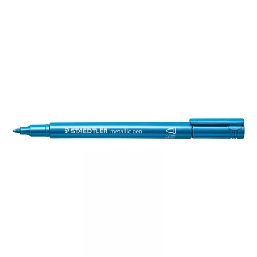 Dekormarker, 1-2 mm, kúpos, STAEDTLER "8323", metálkék