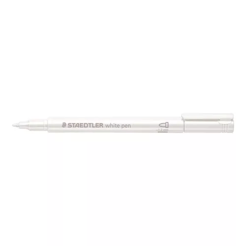 Dekormarker, 1-2 mm, kúpos, STAEDTLER "8323", fehér