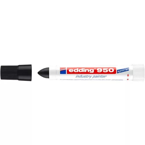 Jelölő marker, 10 mm, kúpos, EDDING "950", fekete