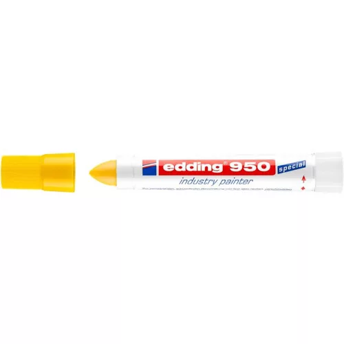 Jelölő marker, 10 mm, kúpos, EDDING "950", sárga