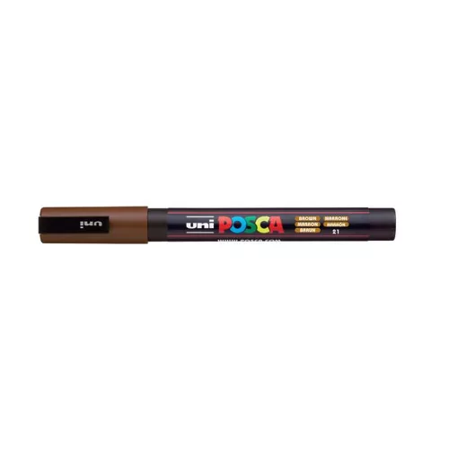 Dekormarker, 0,9-1,3 mm, UNI "Posca PC-3M", barna