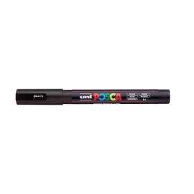 Dekormarker, 0,9-1,3 mm, UNI "Posca PC-3M", fekete
