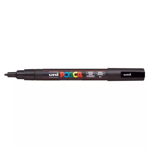 Dekormarker, 0,9-1,3 mm, UNI "Posca PC-3M", fekete