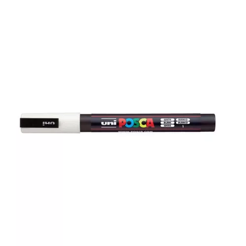 Dekormarker, 0,9-1,3 mm, UNI "Posca PC-3M", fehér