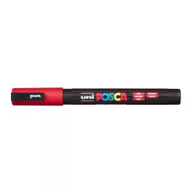 Dekormarker, 0,9-1,3 mm, UNI "Posca PC-3M", piros