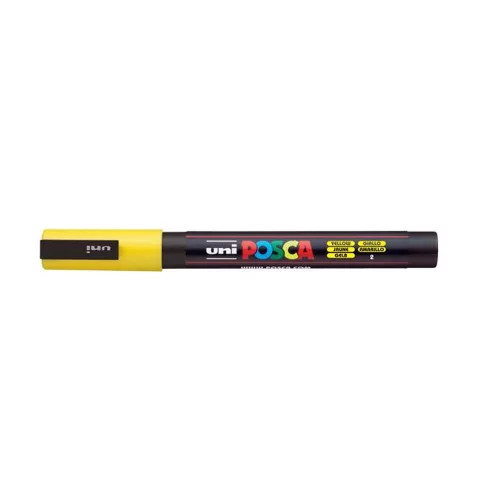 Dekormarker, 0,9-1,3 mm, UNI "Posca PC-3M", sárga