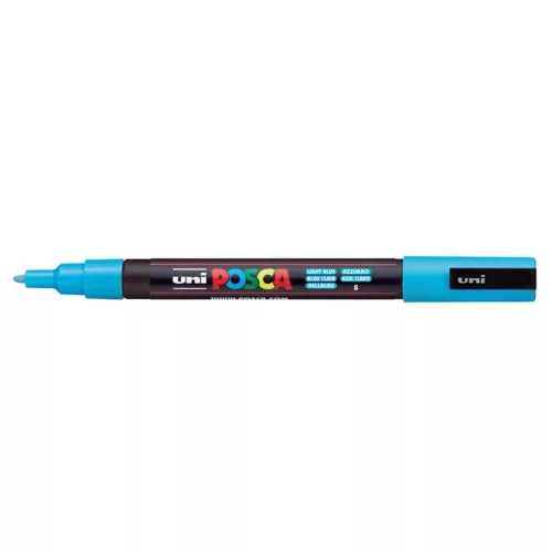 Dekormarker, 0,9-1,3 mm, UNI "Posca PC-3M", világoskék