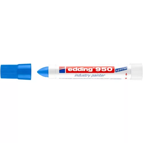 Jelölő marker, 10 mm, kúpos, EDDING "950", kék