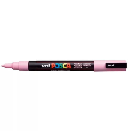 Dekormarker, 0,9-1,3 mm, UNI "Posca PC-3M", világos rózsaszín