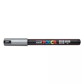 Dekormarker, 0,7 mm, UNI "Posca PC-1MR", ezüst