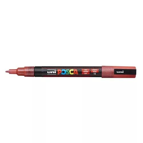 Dekormarker, 0,9-1,3 mm, UNI"Posca PC-3ML", fényes piros