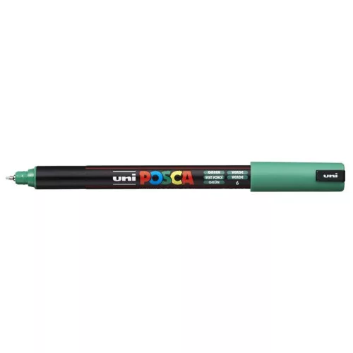 Dekormarker, 0,7 mm, UNI "Posca PC-1MR", zöld