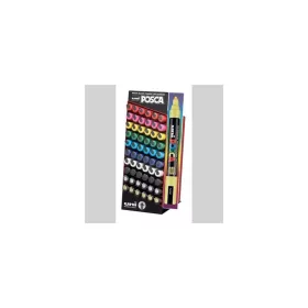   Dekormarker display, 60 db, 1,8-2,5 mm, UNI "Posca PC-5M", 10 különböző szín - 60db