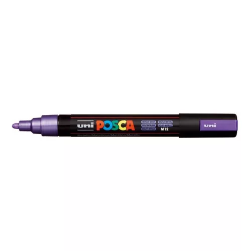 Dekormarker, 1,8-2,5 mm, UNI "Posca PC-5M", metállila