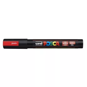   Dekormarker, 1,8-2,5 mm, UNI "Posca PC-5M", fluor piros