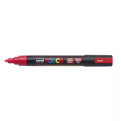 Dekormarker, 1,8-2,5 mm, UNI "Posca PC-5M", fluor piros
