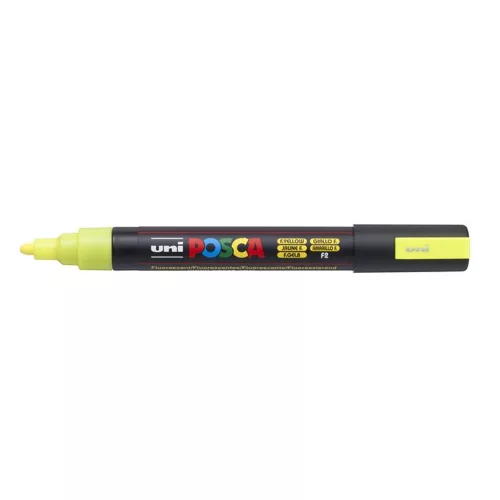Dekormarker, 1,8-2,5 mm, UNI "Posca PC-5M", fluor sárga