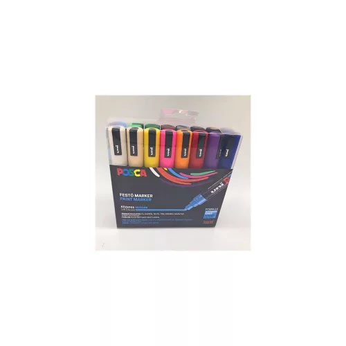 Dekormarker készlet, 1,8-2,5 mm, UNI "Posca PC-5M", 16 különböző szín