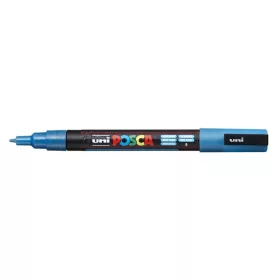   Dekormarker, 0,9-1,3 mm, UNI "Posca PC-3ML", fényes kék