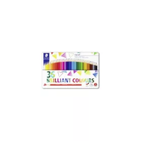   Színes ceruza készlet, háromszögletű, fémdobozos, STAEDTLER "Ergo Soft 157", 36 különböző szín